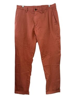 Ledbury 33x33 Rust Orange Chino Pants Ankle Crop Cotton Stretch